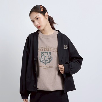 【ERSS】女裝 外套 薄外套 微立領 經典 學院風 黑色【K60308】