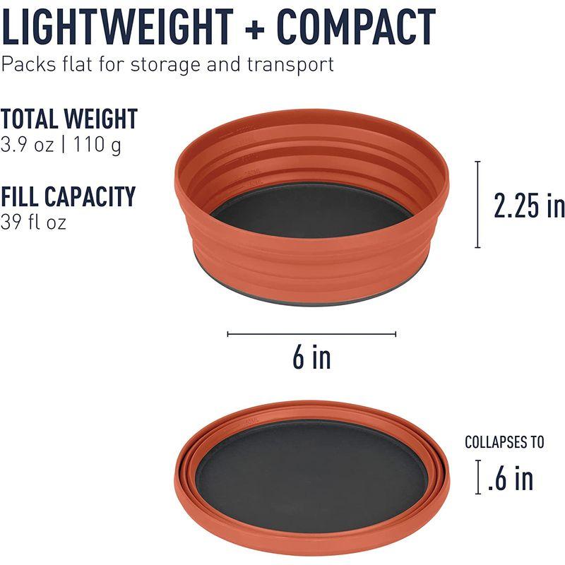 Sea to Summit X-Bowl 折りたたみ可能 シリコン キャンプ用皿 XL ラスト