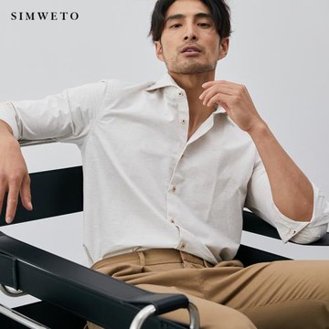 溫莎一字領英倫襯衫男 雅痞男裝免熨燙復古長袖襯衣 男士秋季上衣