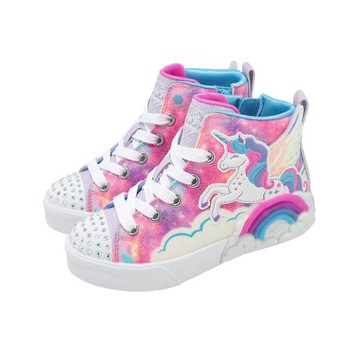 Skechers 休閒鞋 S Lights-Twinkle Magic 中大童 粉紅 小朋友 燈鞋 五彩閃燈 獨角獸 314325LHPMT