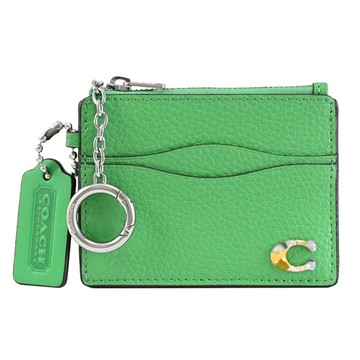 COACH CX167 Coachtopia 波浪設計鑰匙卡片零錢包.亮綠色
