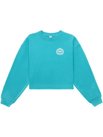 Sporty & Rich - NY Country Club cropped sweatshirt - unisex - Cotton - XS - Blue