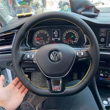 新大眾寶來朗逸凌度高爾夫速騰邁騰POLO捷達真皮手縫方向盤套把套