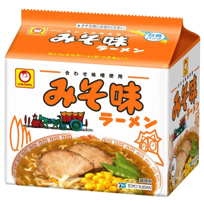 東洋水産 マルちゃん みそ味ラーメン 5食パック ×18個 (6個入×3ケース)