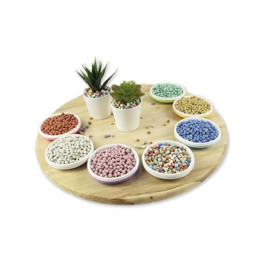 【蔬菜工坊】彩色陶粒5公斤 (混合色及單色6色，3種規格可選) 陶碳球 土陶粒混合色 ( 3~4 )