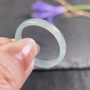 【求‧緣】冰藍水翡翠戒指戒圈 | 國際18圍 | 天然翡翠A貨 | 送禮