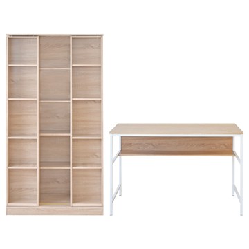 《HOPMA》工藝書桌書櫃組 台灣製造 工作桌 收納櫃-淺橡(漂流)木