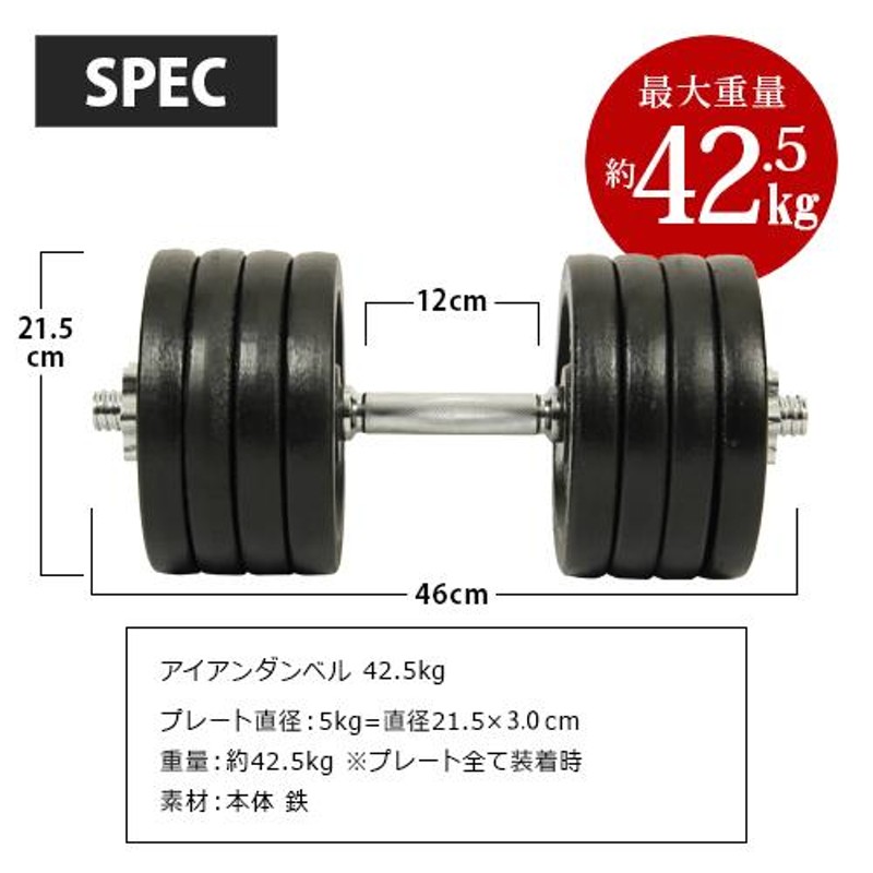 リーディングエッジ アイアンダンベル 片手40kg×2個 LE-IDB40 計80kgセット 送料無料 LEDNB トレーニング器具 スポーツ 筋トレ ベンチプレス  ダンベル 可変式 | LINEブランドカタログ