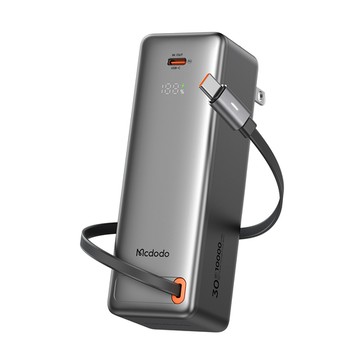 Mcdodo麥多多｜LQ MC318 FreeGo系列30W 3合1牆插款USB-C伸縮線數顯行動電源 10000mAh 38.5Wh 國際版