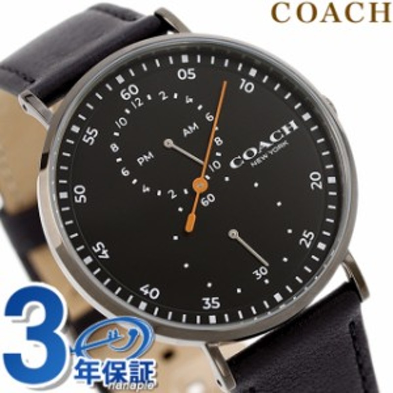 コーチ チャールズ クオーツ 腕時計 ブランド メンズ 革ベルト COACH