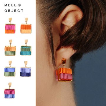 Mell絲帶編織短款 耳環夾女無耳洞短發少女禮物設計感氣質小眾