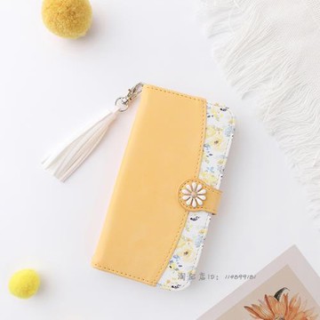 iPhone15翻蓋式手機殼黃色錢包可插卡適用蘋果12全包防摔皮套7P