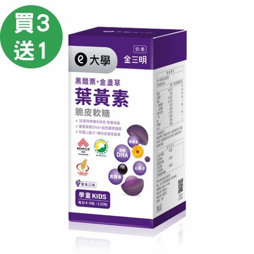 【大學】金寶明-黑醋栗+葉黃素買三送一盒(120粒/盒)(學童)|秋冬特惠組