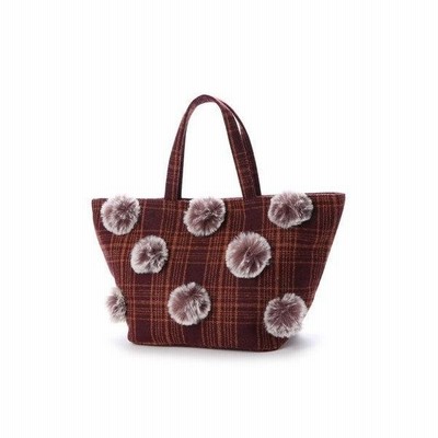 クーコ Cooco ポンポン付 チェック柄 トート バッグ ワイン 通販 Lineポイント最大get Lineショッピング