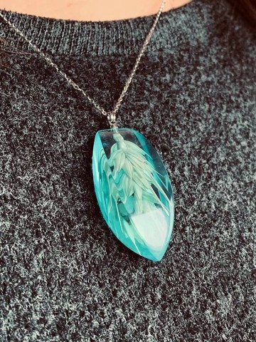 麥、手工樹脂與天然木吊墜、麥穗項鍊、飾品、自然風禮物、中性