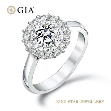 King Star GIA 50分18K 最白D 天然鑽戒 滿天星(整體視覺效果5克拉)