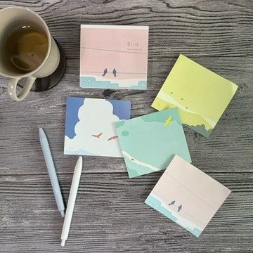 🌙【YXJ】插畫便條本 BIRD｜🇯🇵日本空運｜表現社｜便條本 記事 插畫 手繪 送禮 夜影小居
