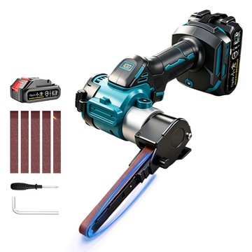 Ogula 無刷砂帶機 打磨機 磨刀機 電量顯示 360°旋轉打磨臂 打磨拋光金屬除鏽【五節一電】