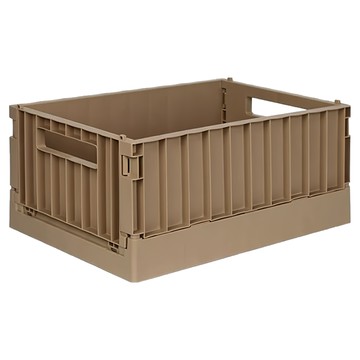 FAD 貨櫃折疊收納盒  18L 無蓋 奶茶棕  展開43 x 29.5 x 20cm 折疊43 x 29.5 x 7.6cm  1個