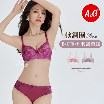【A2G】隔日到貨【軟鋼圈、日系刺繡】台灣出貨 透氣網布 深V低脊心 內衣 不紮皮膚 立體刺繡 加大40碼 1375