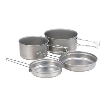 snow peak 雪諾必克 鈦金屬個人雙鍋組 1320g  1組  Silver