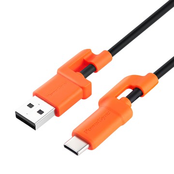 PowerSync 包爾星克 USB A TO C 快充傳輸線 3A C2A-CB010  1m  黑色 + 橘色  1條