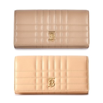 BURBERRY Lola金字TB衍縫小羊皮壓釦長夾(任選)080256｜GoBrand購名牌