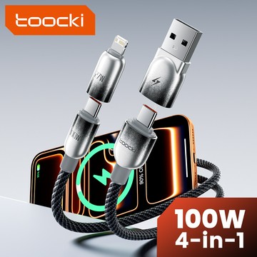 一線搞定！超快充！【蝦米良品】Toocki 100W 四合一超級快充充電線 數據線 PD快充線 iPhone 17-iX全系列通用