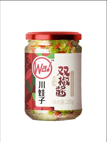 川娃子雙椒醬玻璃瓶裝230g (2027/04/19)