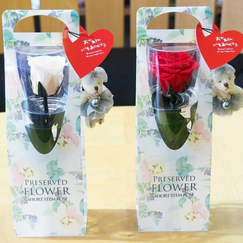 花 ギフト プレゼント プリザーブドフラワー バラ一輪とクマのストラップセット お祝い 贈り物 通販 Lineポイント最大get Lineショッピング