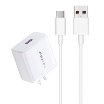 66w充電器套裝 Type-c快充線 6A快充 加長2M充電線 單孔 USB充電器 充電 插頭 充電頭 豆腐頭