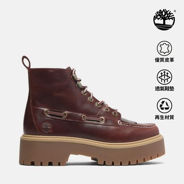 Timberland 女款酒紅色Stone Street厚底7孔中筒靴|A27YZEIW