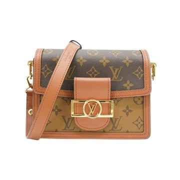 Louis Vuitton Mini Dauphine 帆布肩背二用包(M45959-咖)