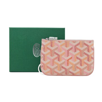 GOYARD SENAT NANO 塗料帆布鑰匙包-櫻花粉