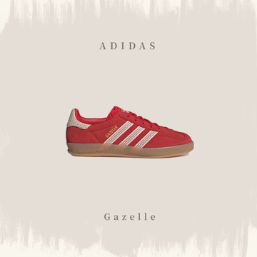 ADIDAS GAZELLE INDOOR W 女鞋 紅 米白 膠底 復古 德訓鞋 JI2756