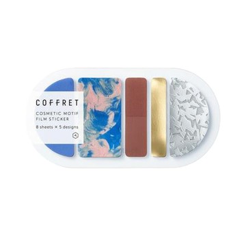 KING JIM HITOTOKI COFFRET調色盤薄膜貼紙/COFR001/圓型/地平線藍