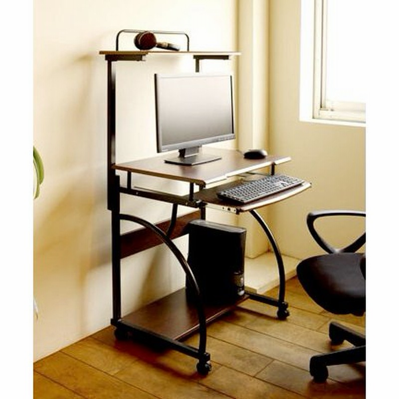 パソコンデスク 机 Pcデスク おしゃれ 安い オフィスデスク プリンター スリム 収納 本棚 ラック キーボード キャスター 約 幅60 通販 Lineポイント最大0 5 Get Lineショッピング