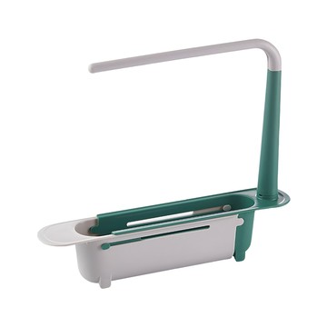 E.dot 可伸縮水槽瀝水架 置物架  32 x 27 x 6 x 伸縮 32~45cm  綠色  1個