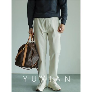 YUXIAN秋季垂順易打理抗皺彈力休閑西褲商務男士直筒修身九分長褲