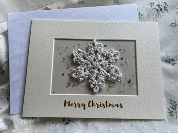 鉤織雪花聖誕卡