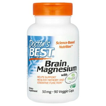 Doctor's Best, 含 Magtein 的腦鎂，90 粒素食膠囊（每粒 50 毫克）