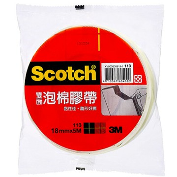 3M Scotch 雙面泡棉膠帶 18mmX5M 單入袋裝