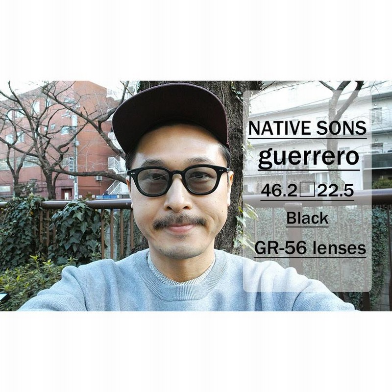 NATIVE SONS ネイティブサンズ GUERRERO Sun ゲレロ 46size Black - GR56 ブラック-ライトグレーレンズ  ライトカラーサングラス 木村拓哉さん着用 | LINEブランドカタログ