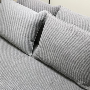 Decogram 60支水洗顏料染色絎縫枕頭套  1個  50 x 70 cm  灰色