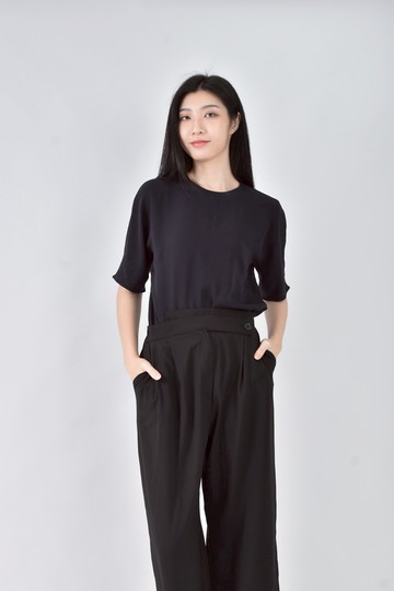 (M) michel klein春夏黑色短袖上衣