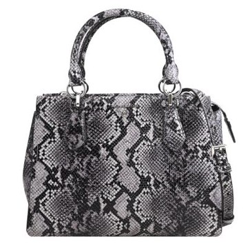 MICHAEL KORS MARILYN 金屬LOGO蛇紋手提斜背兩用包(深灰)