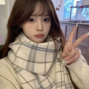 免運💯2026新款秋冬季氛圍感格子圍巾女韓系百搭保暖圍脖學生禮物披肩仿羊絨保暖圍巾 秋冬季防寒圍脖 披肩圍巾