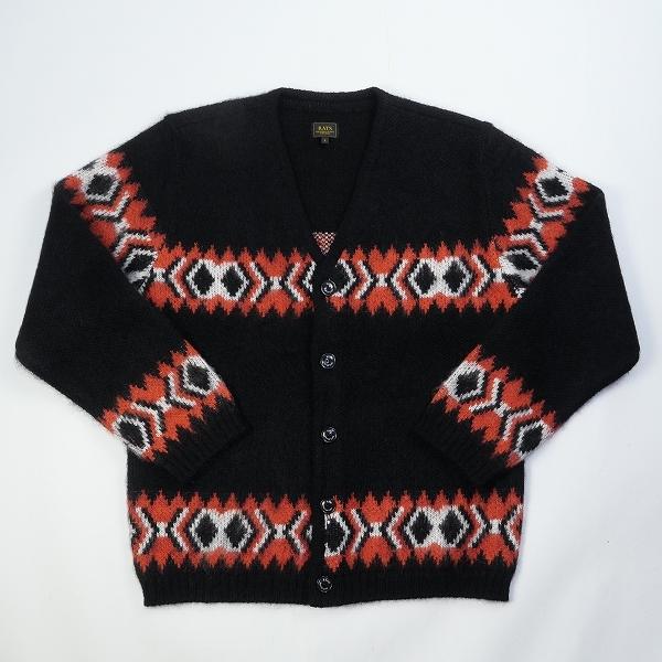 RATS モヘアニット カーディガン ブラック XL22aw