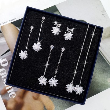 韓版版冰花耳釘女氣質雪花超仙長款耳環百搭珍珠耳線水晶個性耳