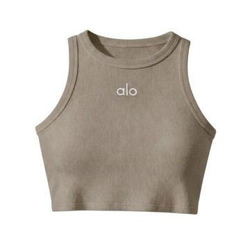 alo Aspire Tank 羅紋短版背心 淺可可 Light Cocoa